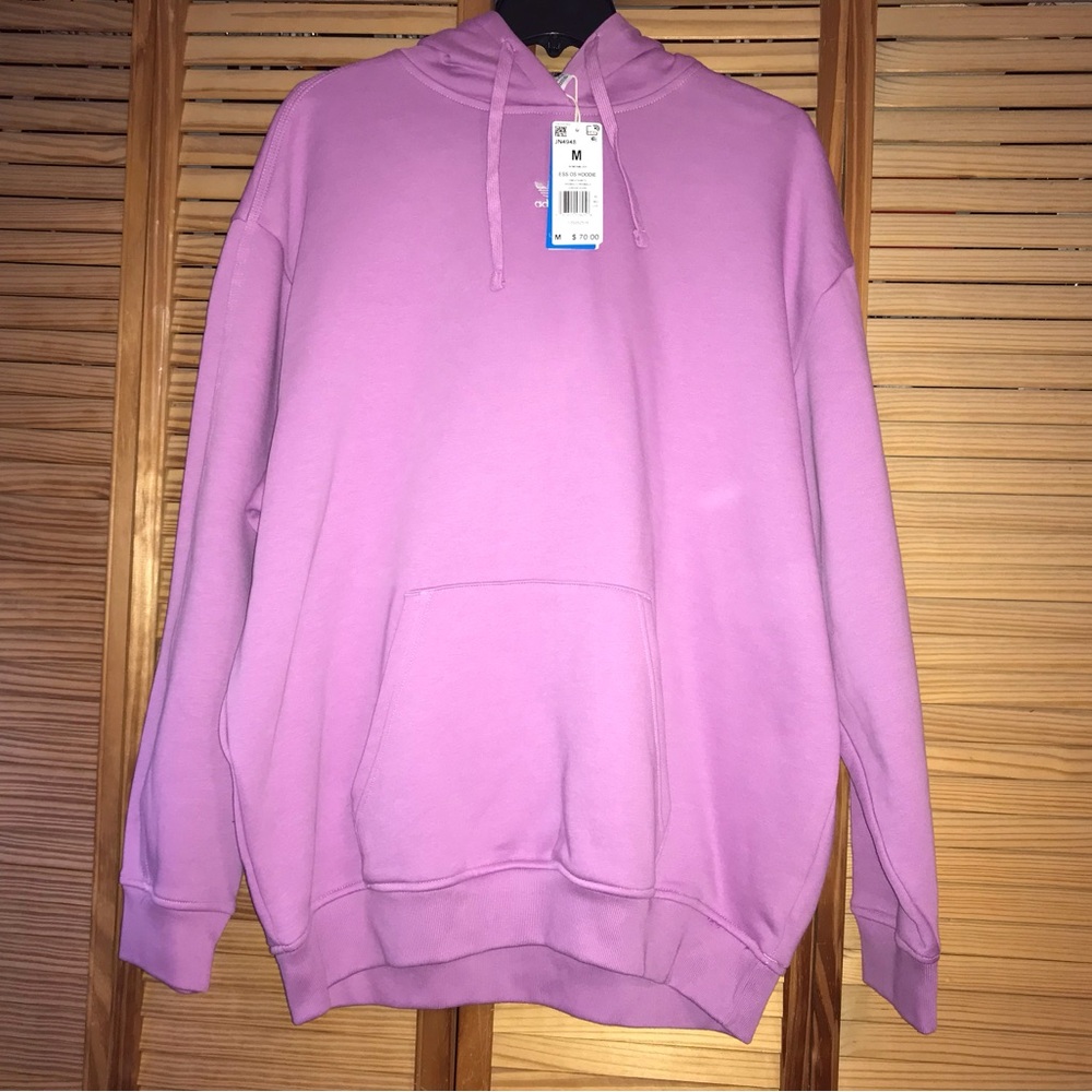 Adidas Essentials Oversized Fleece Purple Hoodie, NWT
